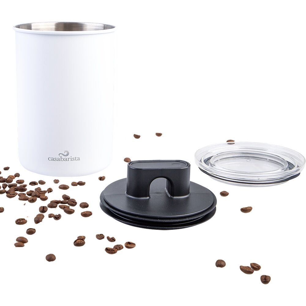 Casabarista Stainless Steel Vacuum Seal Coffee Canister White 1.3L Casabarista — image 10