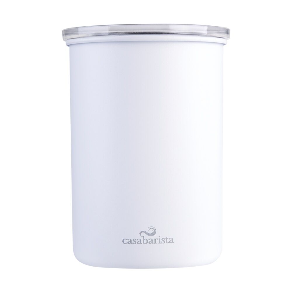 Casabarista Stainless Steel Vacuum Seal Coffee Canister White 1.3L Casabarista