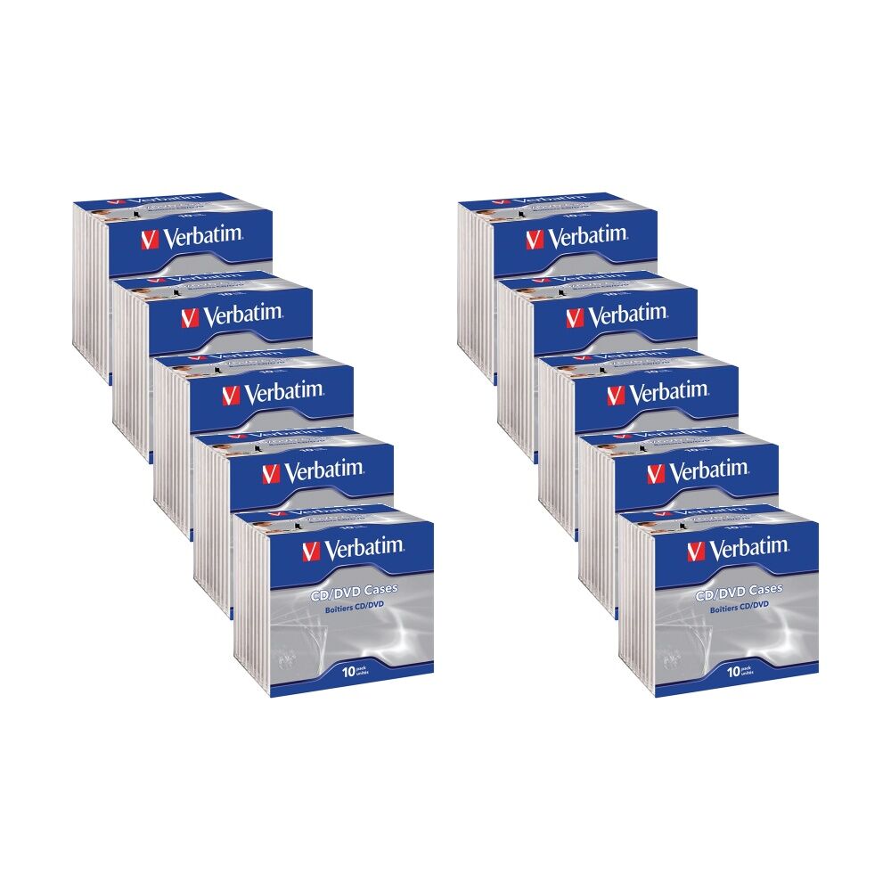 Verbatim 10pc Verbatim Jewel Disc Storage Cases Holders Cd/dvd Compatible (10 Pack)