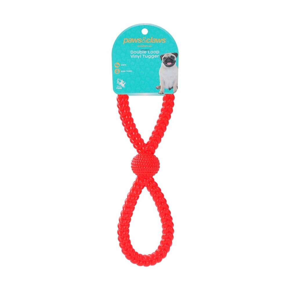 Paws and Claws Vinyl Double Loop Pet Dog Chew/Tugger Toy 27x8cm Assorted (6 Pack) — image 7