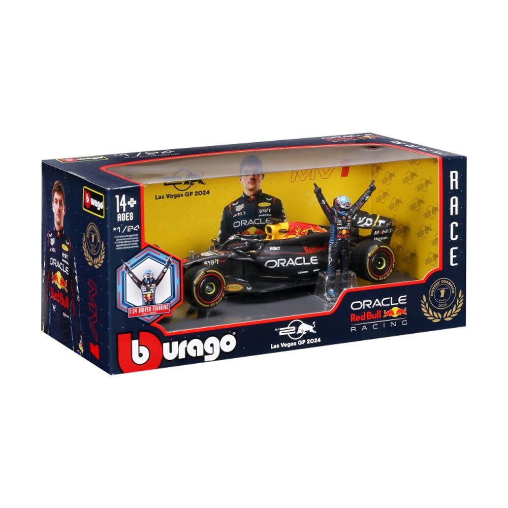 Bburago 1:24 2024 Red Bull Racing RB20 With Verstappen #1 Figurine In WB - Detailed Die-Cast Model Car