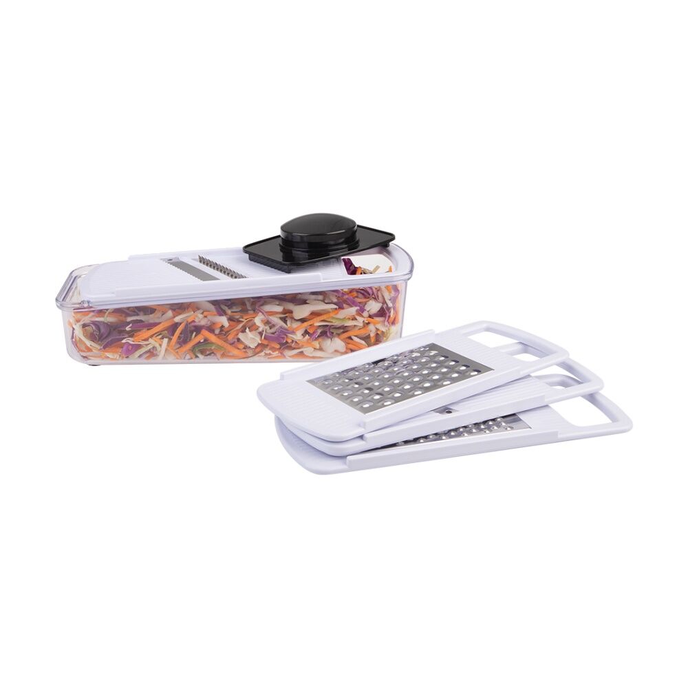Appetito Multi Slicer & Grater Kitchen Tool Set w/ Safety Holder White (6 Pieces) — image 4