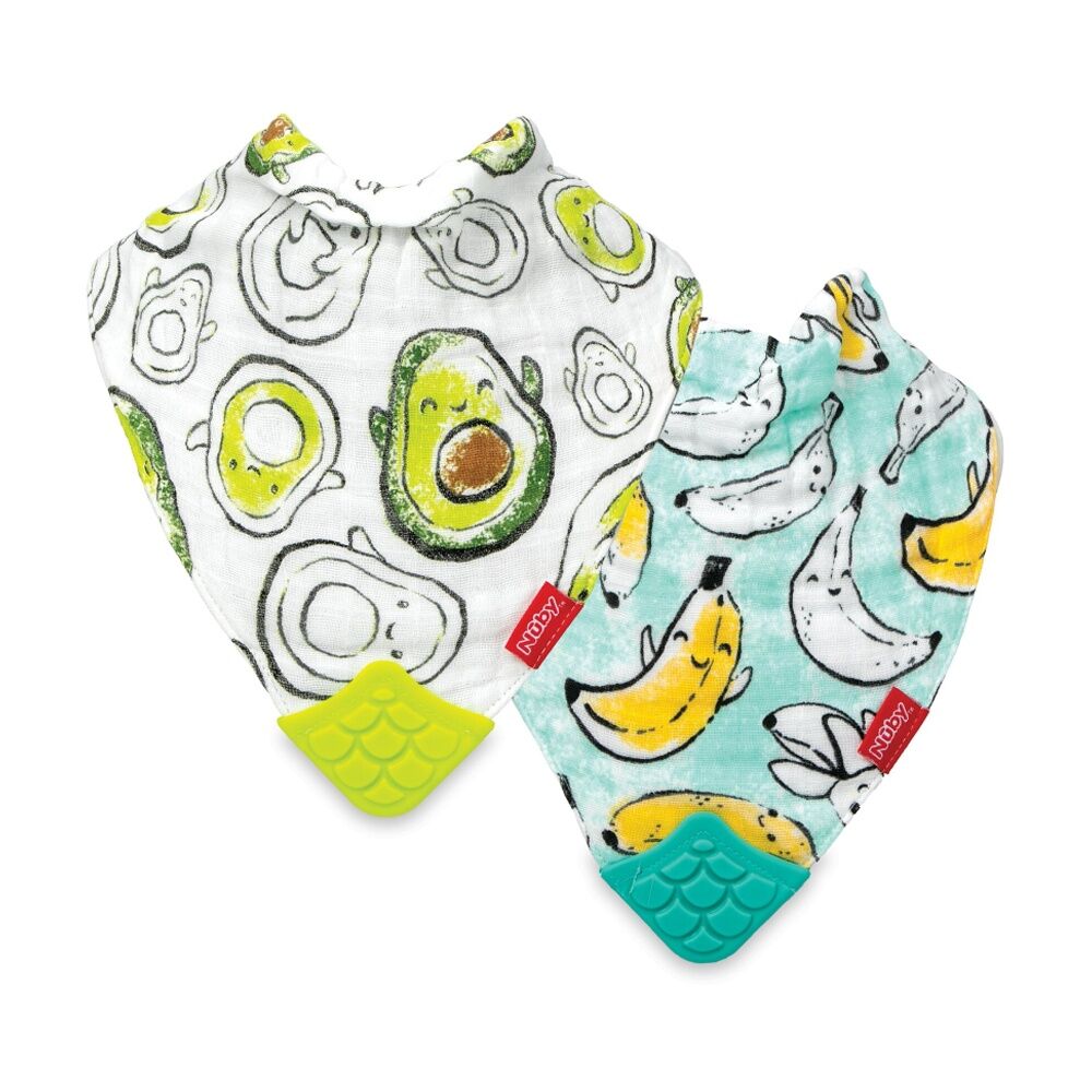 Nuby Bandana Bibs Cotton Muslin Soft Absorbent Multicolour 3m+ (2 Pieces) — image 2