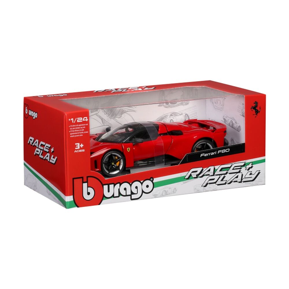 Bburago 2024 Ferrari F-80 Sports Car Model Red Black Diecast Toy Bburago — image 2