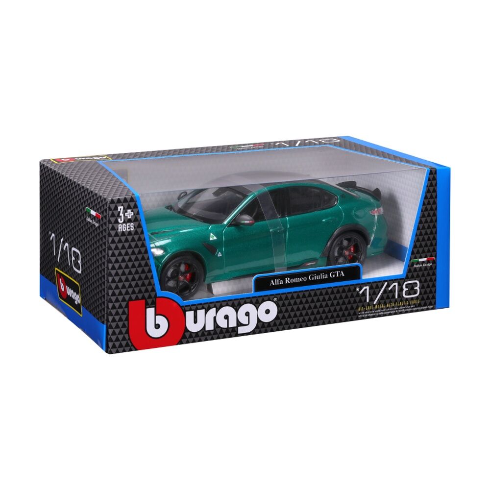 Bburago 1:18 2022 Alfa Romeo Giulia GTA Metallic Green Scale Model Car Collectible Green — image 5