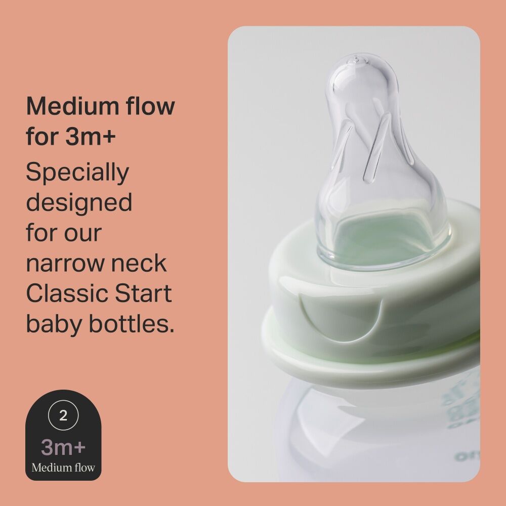 Tommee Tippee 2pc Tommee Tippee Narrow Neck Medium Flow Baby Bottle Teat Set 3 Months+ (4 Pack) — image 3