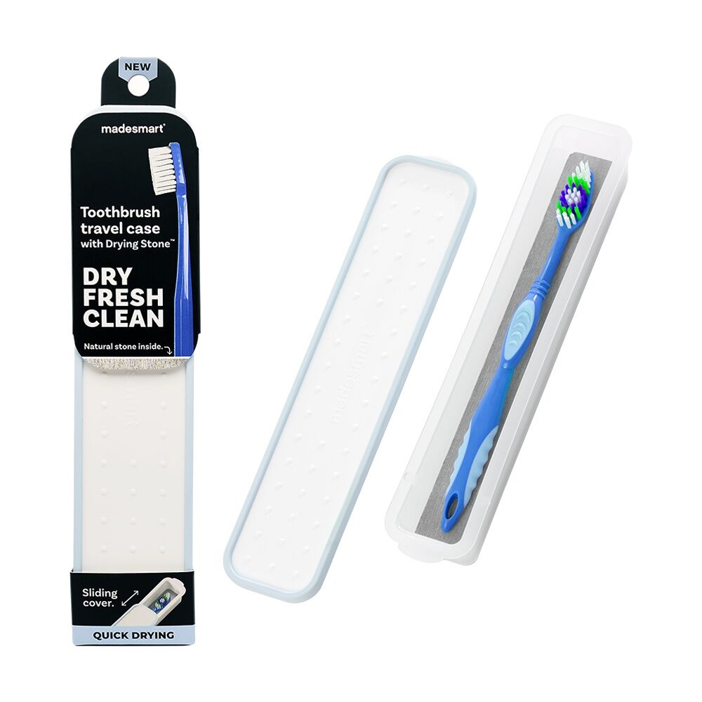 Madesmart Antimicrobial Drying Stone Toothbrush Travel Case Blue Madesmart — image 7