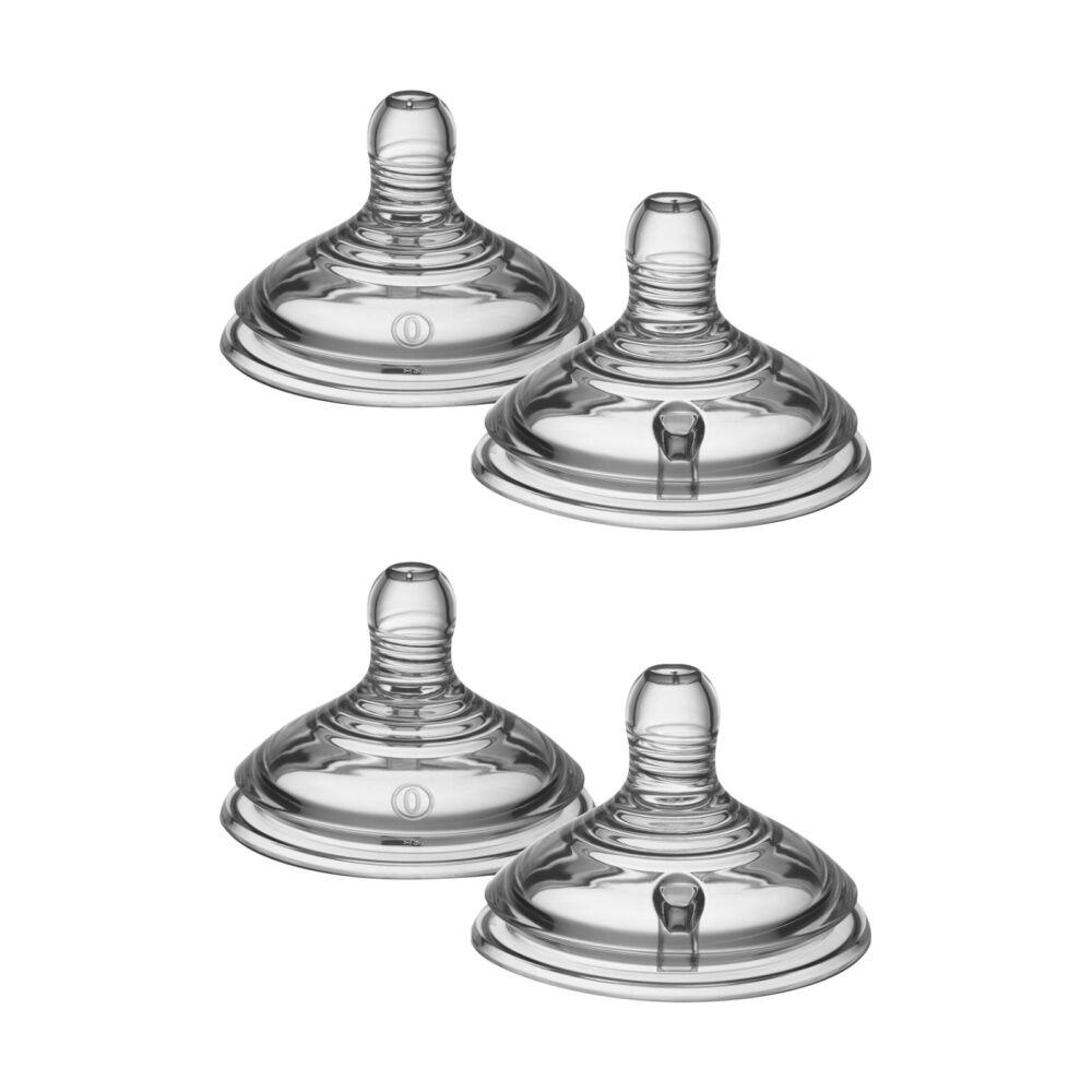 Tommee Tippee 2pc Tommee Tippee Natural Start Extra Slow Flow Baby Bottle Teat Set 0yrs+ (2 Pack)