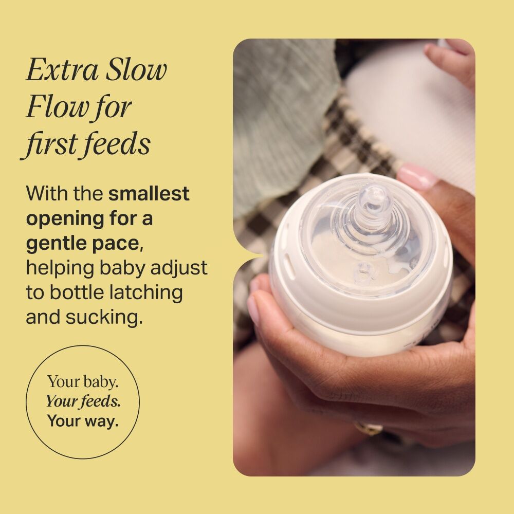 Tommee Tippee 2pc Tommee Tippee Natural Start Extra Slow Flow Baby Bottle Teat Set 0yrs+ (4 Pack) — image 3
