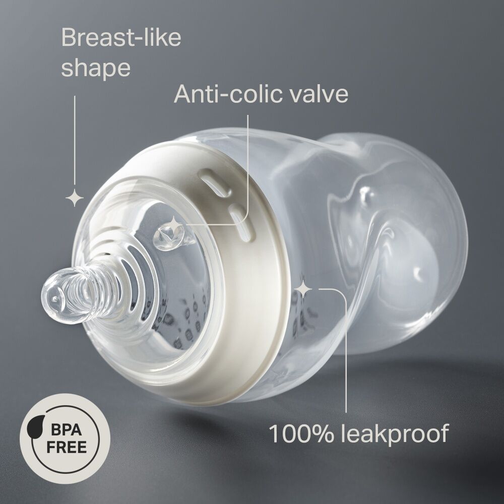 Tommee Tippee 340ml Natural Start Clear Silicone Teat PP Baby Feeding Bottle — image 3