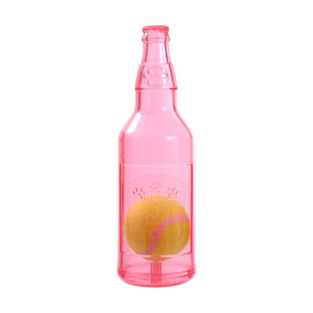 Paws and Claws TPR Bottle + Tennis Ball Toy Built-in Squeaker Assorted Colours 25x7.5cm Size — image 3