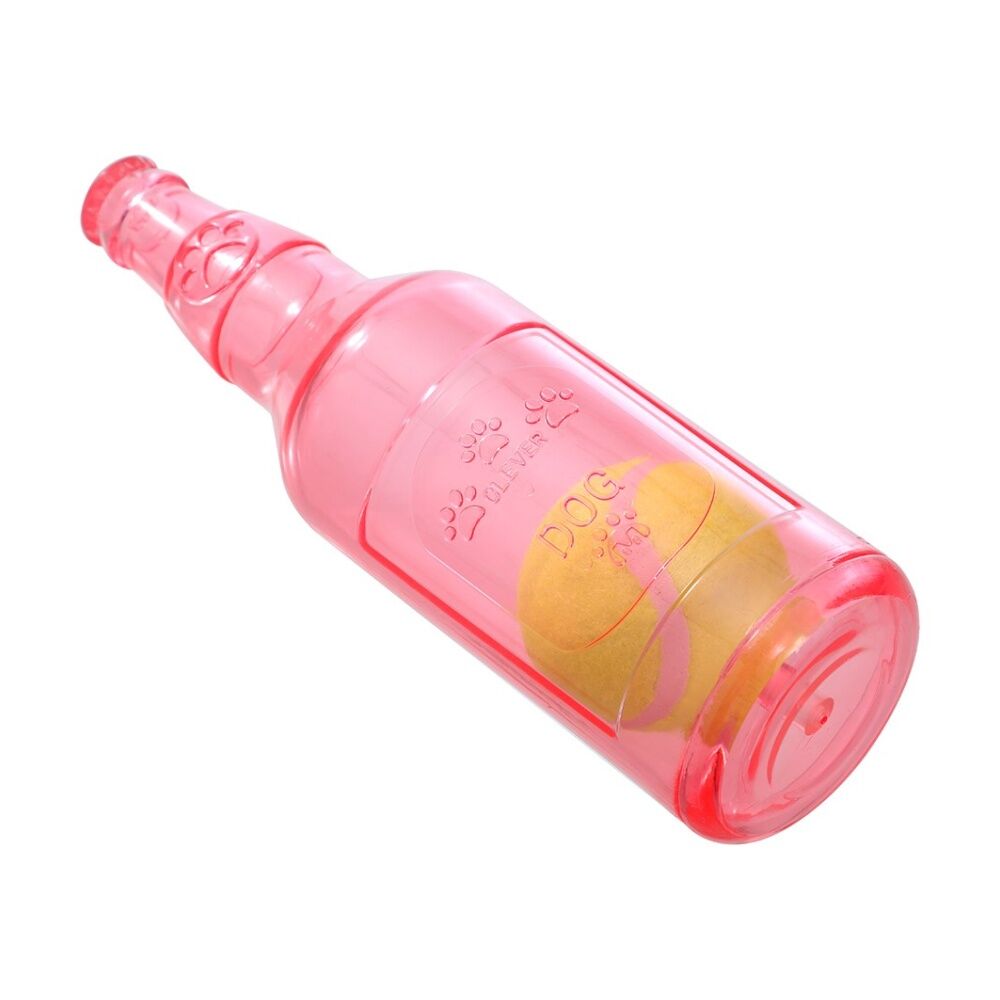 Paws and Claws TPR Bottle + Tennis Ball Toy Built-in Squeaker Assorted Colours 25x7.5cm Size — image 4
