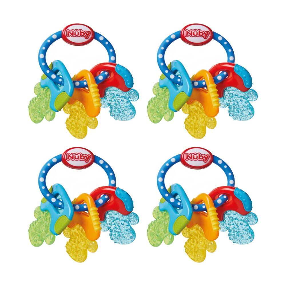 Nuby Icy-Bite Teether Keys w/ Pureice Gel Cooling Effect Multicolour (4 Pack)
