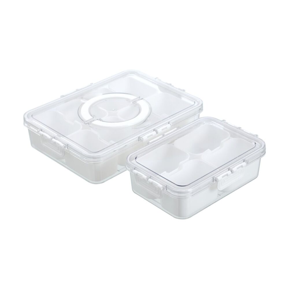 Lemon and Lime Snackal Box 4 Section Reusable Food Container 24x17x6.8cm (12 Pack) — image 8
