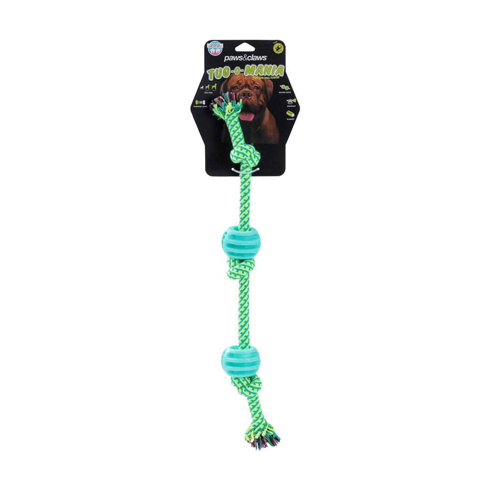 Paws and Claws Assorted Durable Rope & Ball Tugger Pet Dog Chew/Tug Toy