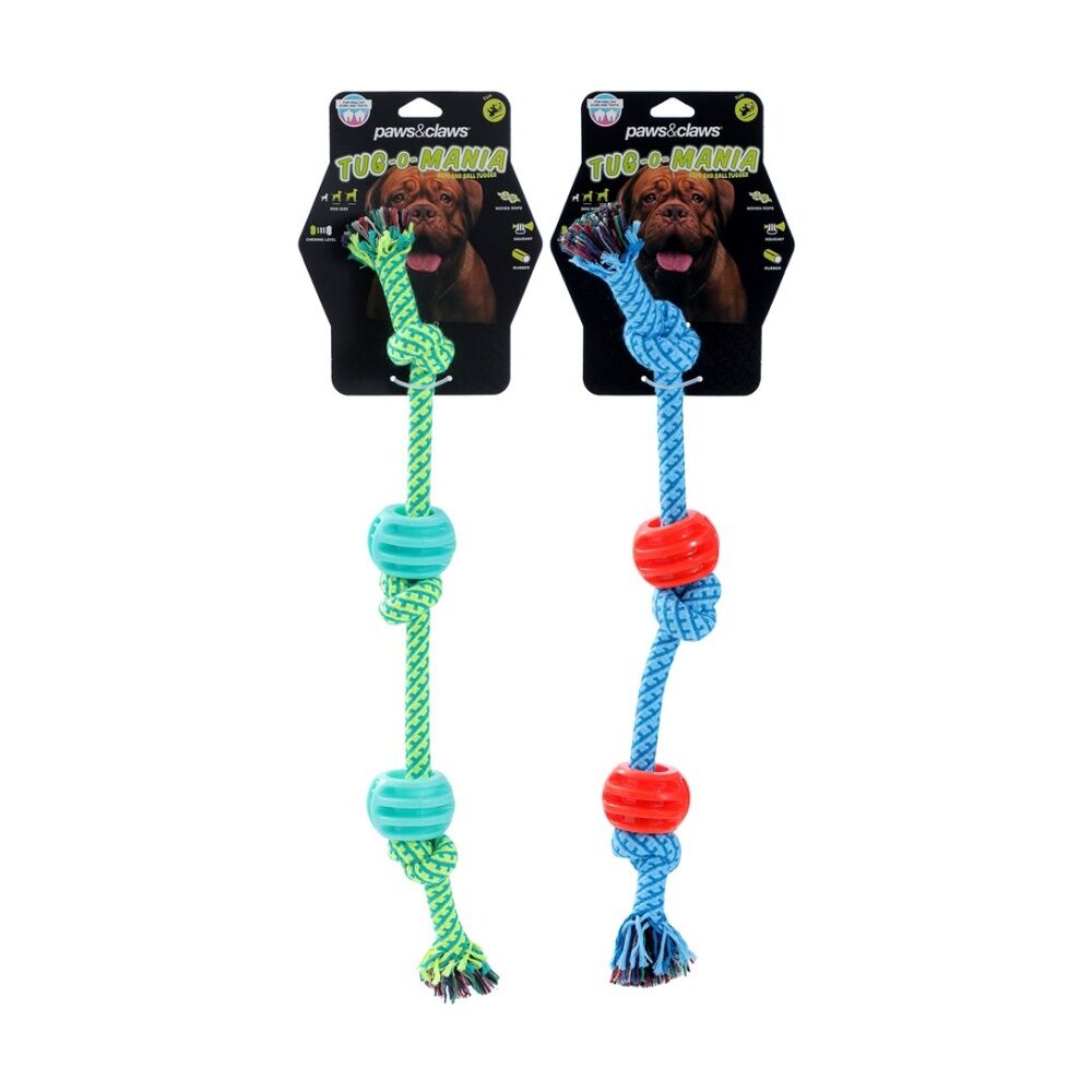 Paws and Claws Assorted Durable Rope & Ball Tugger Pet Dog Chew/Tug Toy — image 2