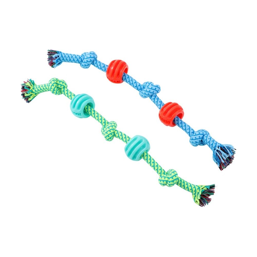 Paws and Claws Assorted Durable Rope & Ball Tugger Pet Dog Chew/Tug Toy — image 3
