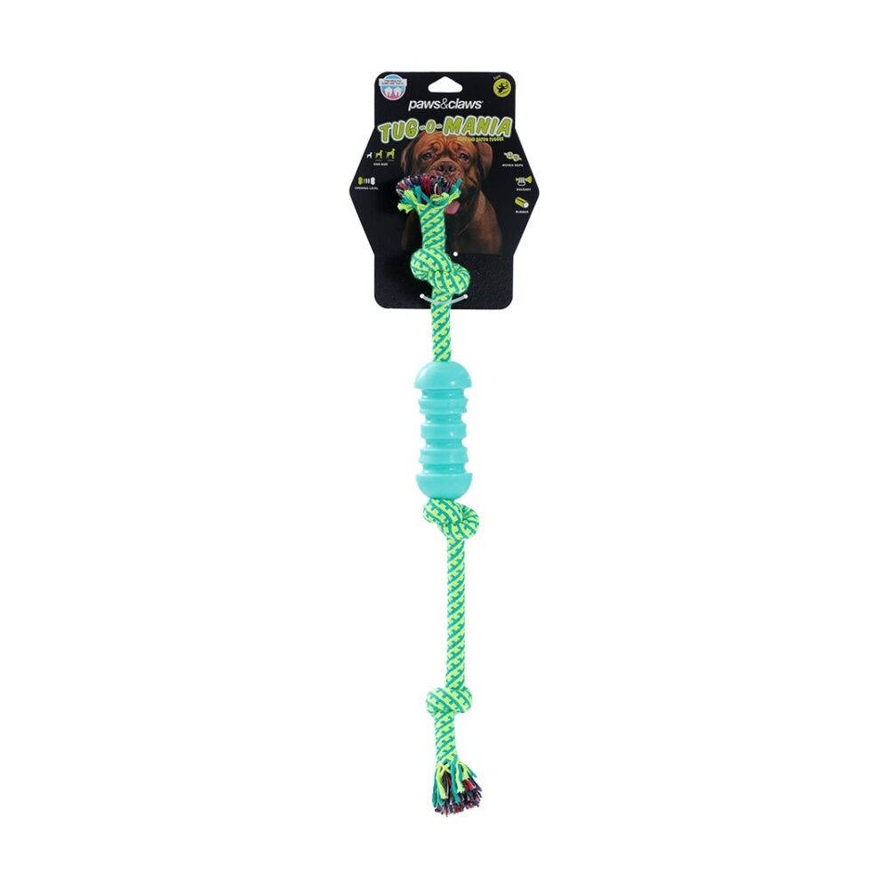 Paws and Claws TPR Rope Baton Tugger Dog Toy Durable 37x15x1.7cm Assorted (6 Pack) — image 2