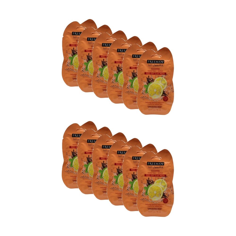 Freeman Acne Clearing Peel Clay Mask Normal To Combo Skin Sweet Tea & Lemon (12 Pack)