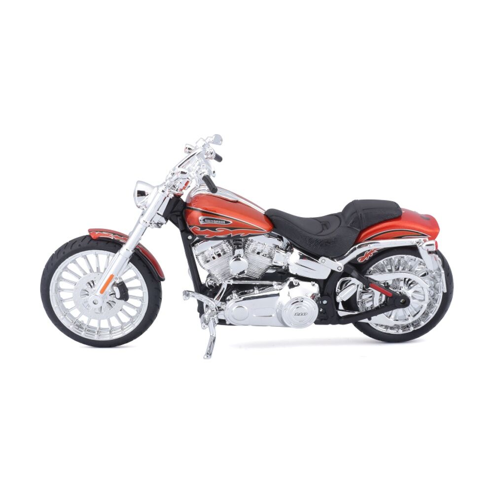 Maisto 1:12 Motorcycle 2014 CVO Breakout Die-Cast Model - Chrome with Black and Orange Accents - Harley-Davidson Replica — image 2