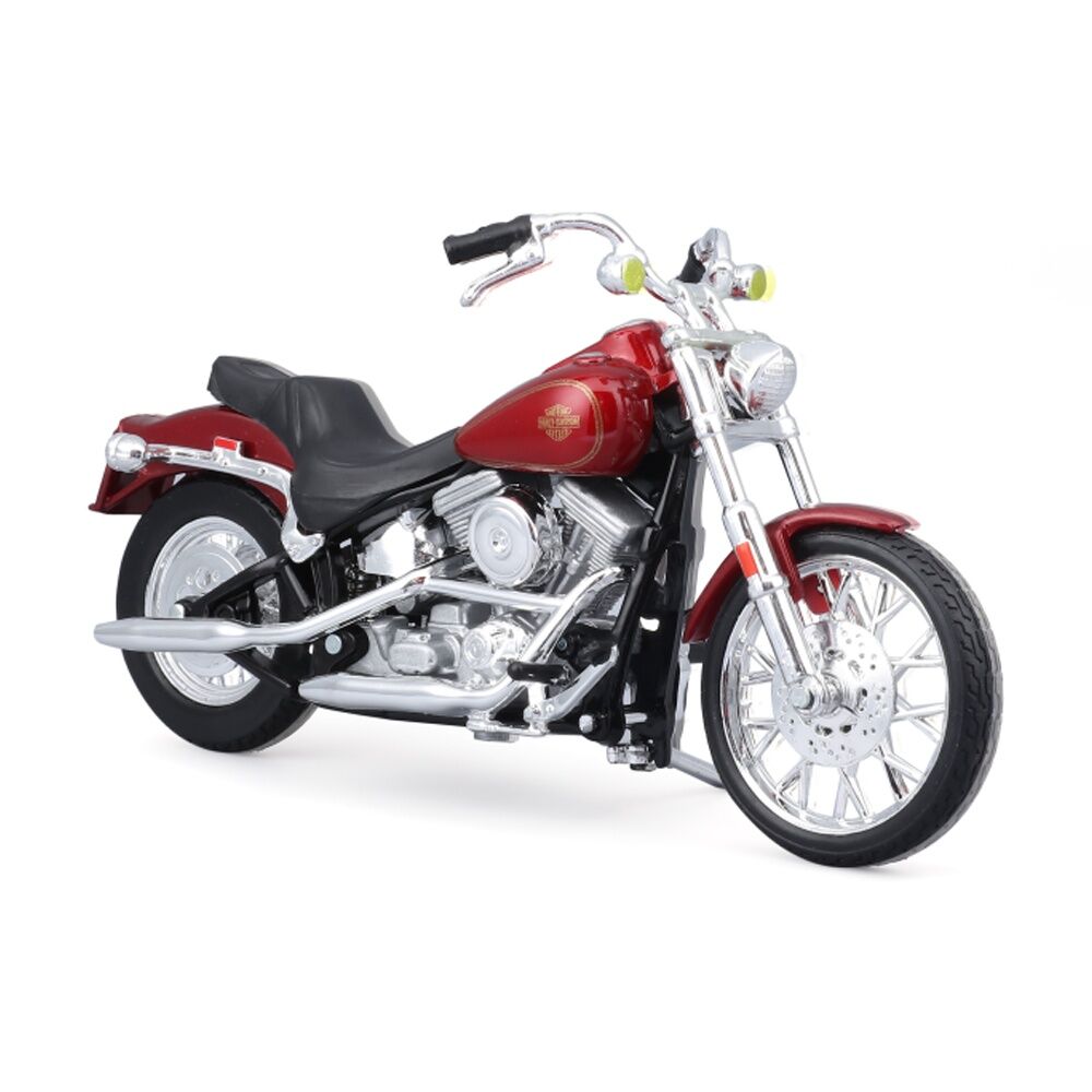 Maisto 1:18 Motorcycle Duos 2 Pack 1980's Die-Cast Model Set - Harley-Davidson Replica - Red and Blue with Chrome Accents — image 2
