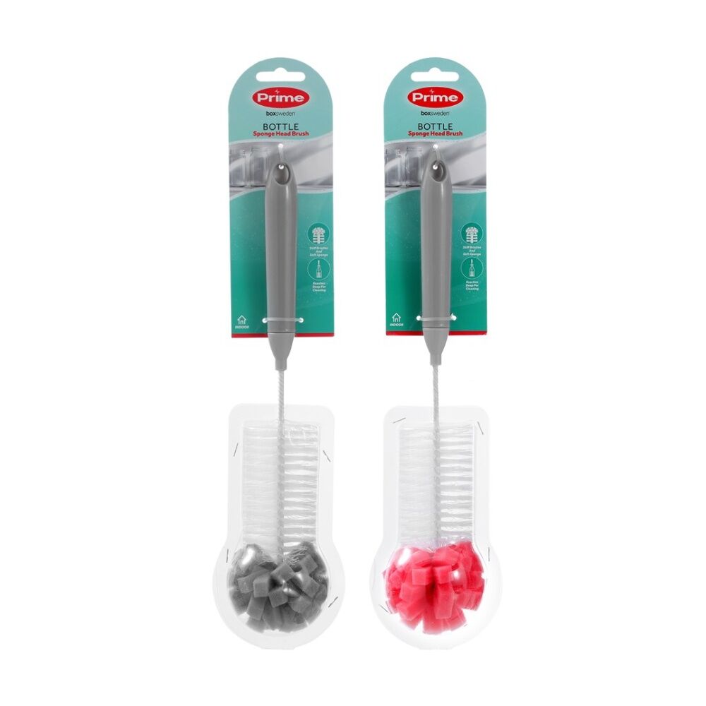 Boxsweden Prime Essentials Bottle Cleaning Brush w/ Sponge Head Assorted (6 Pack) — image 3