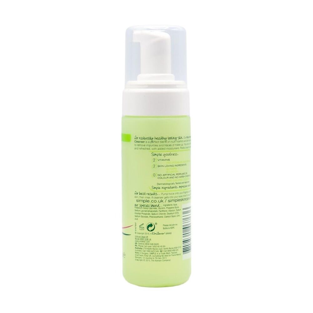 Simple Vital Vitamin Foaming Cleanser w/ Vitamin-E For Sensitive Skin 150ml Simple — image 2