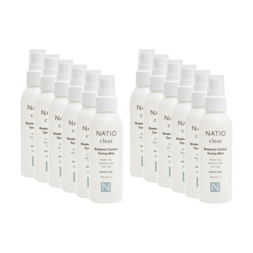 Natio Toning Mist Clear Breakout Control Green Tea Salicylic Acid 125ml (12 Pack)
