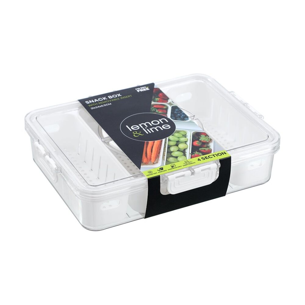 Lemon and Lime Snackal 8-Section Snack Food Container/Box 31x24x6.5cm (6 Pack) — image 2