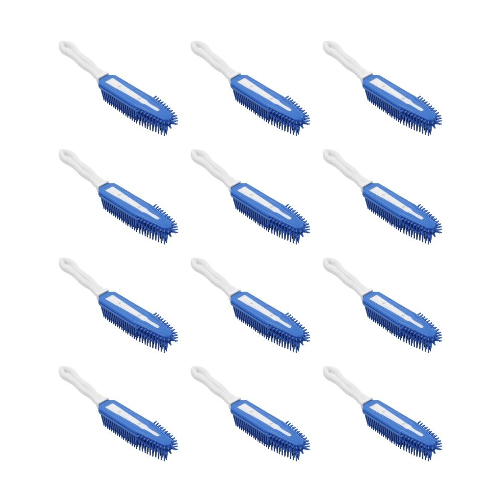 Paws and Claws Pet Dog/Cat Bristle Brush w/ Ergonomic Handle Blue/White 27cm (12 Pack)