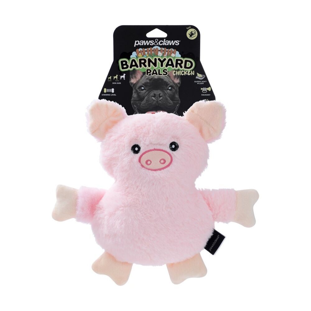 Paws and Claws Barnyard Pals Plush Dog Cuddle/Chew Squeaker Toy 25x15x7cm Asstd (12 Pack) — image 2