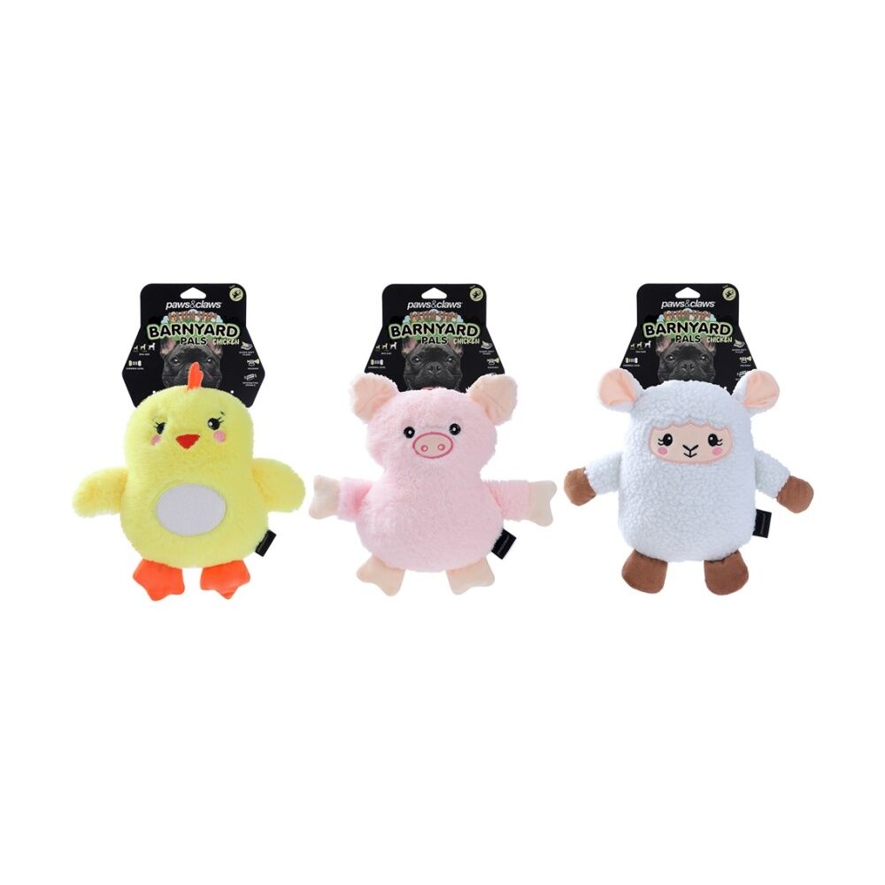 Paws and Claws Barnyard Pals Plush Dog Cuddle/Chew Squeaker Toy 25x15x7cm Asstd (12 Pack) — image 3