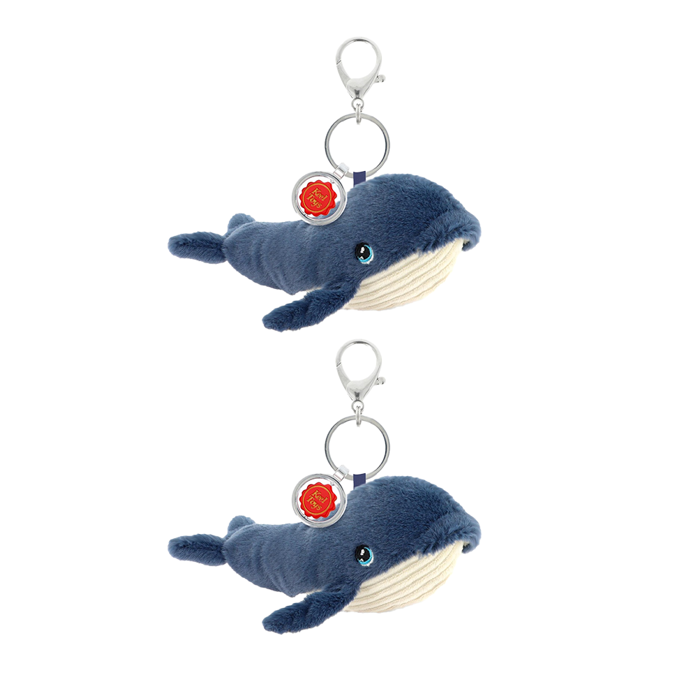 Keeleco Recycled Material Plush Toy Bag Charm Keychain Accessory Whale (2 Pack)