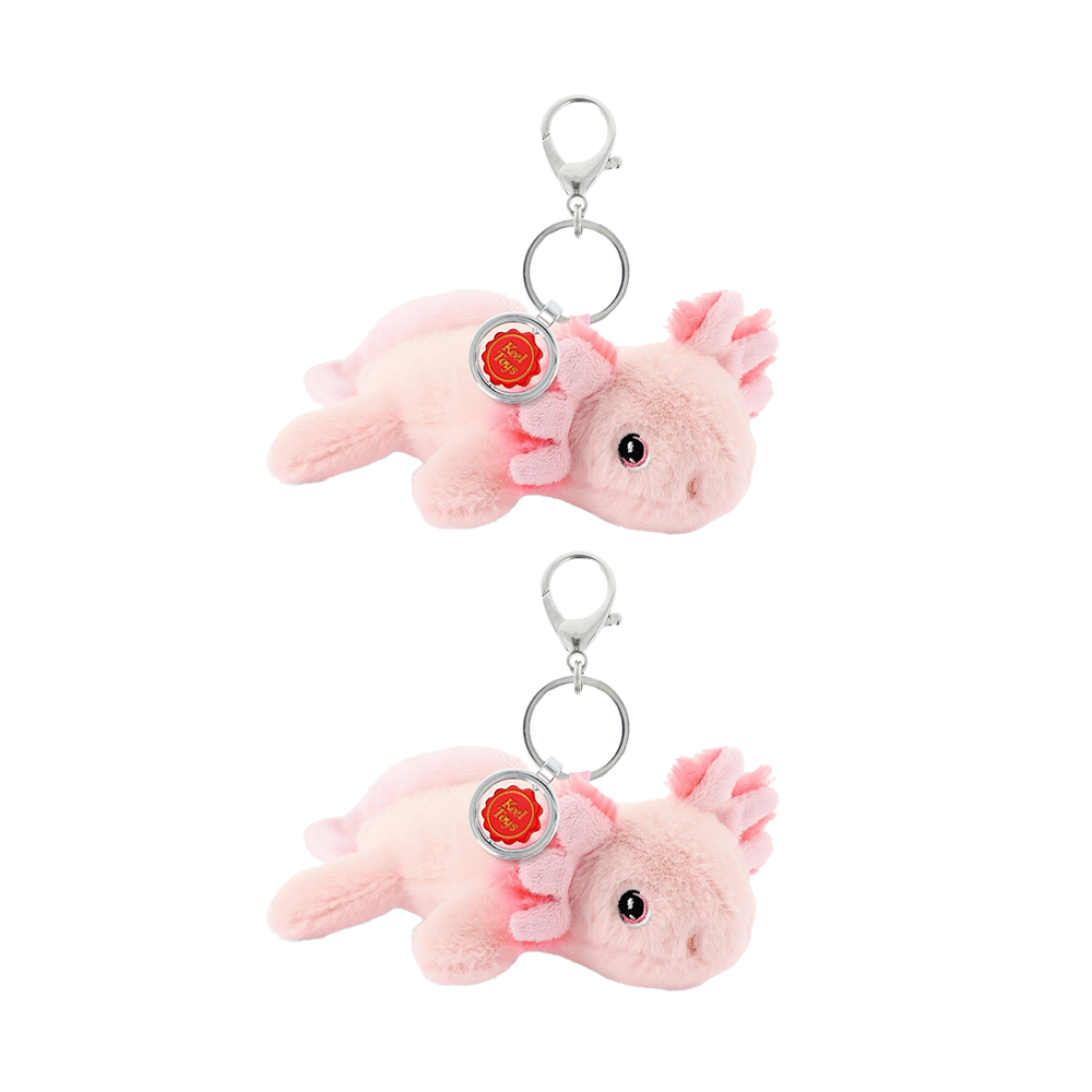 Keeleco 100% Recycled Material Plush Bag Charm Keychain Accessory Axolotl (2 Pack)