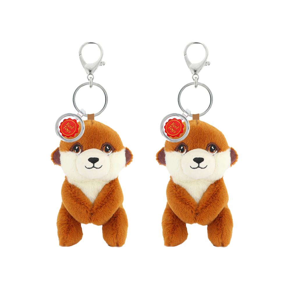 Keeleco 100% Recycled Material Plush Bag Charm Keychain Accessory Meerkat (2 Pack)