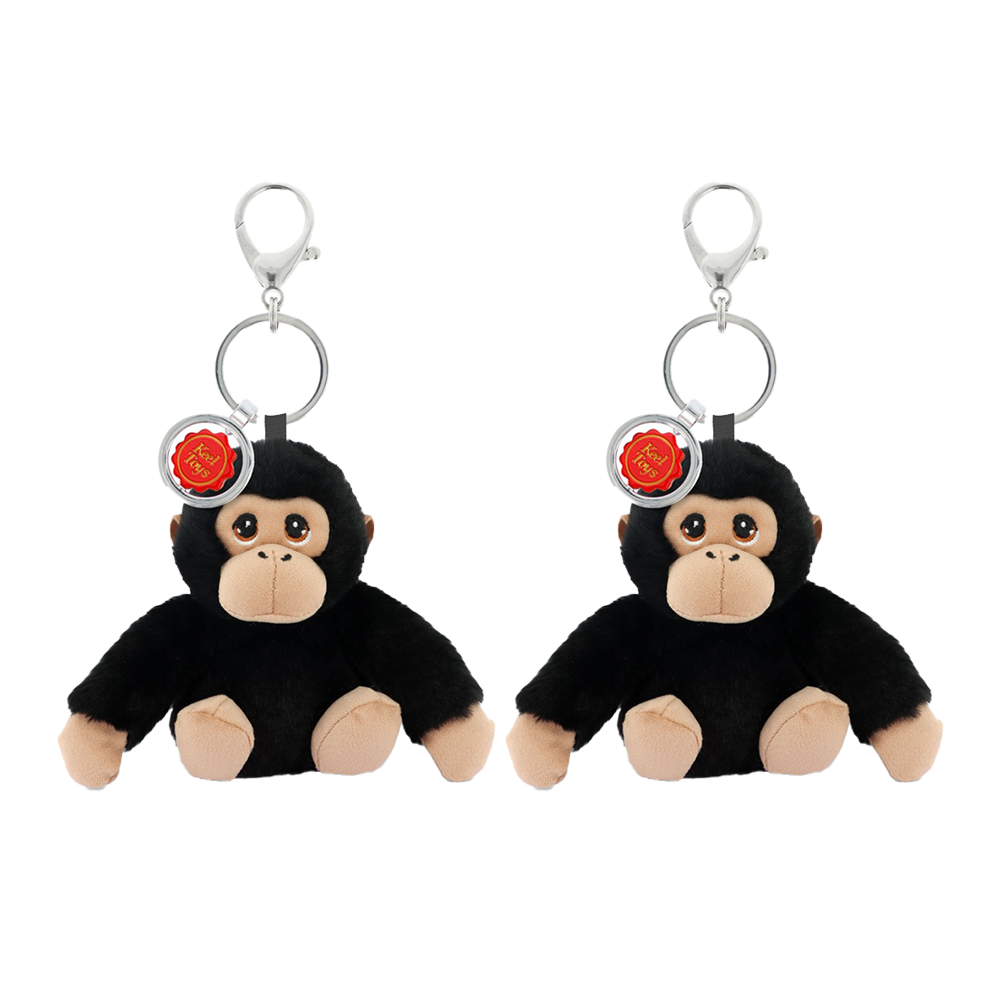 Keeleco Recycled Material Plush Toy Bag Charm Keychain Accessory Chimp (2 Pack)
