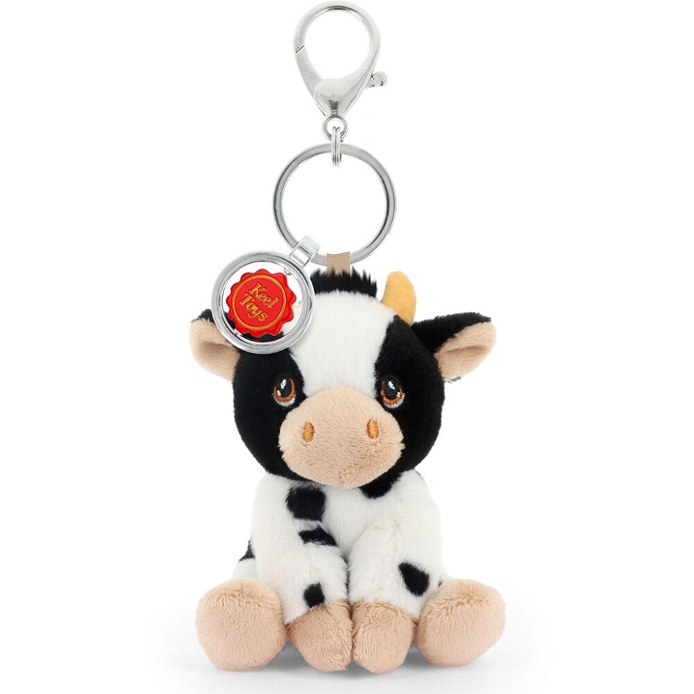 Keeleco Recycled Material Plush Toy Bag Charm Keychain Accessory Cow (2 Pack) — image 2