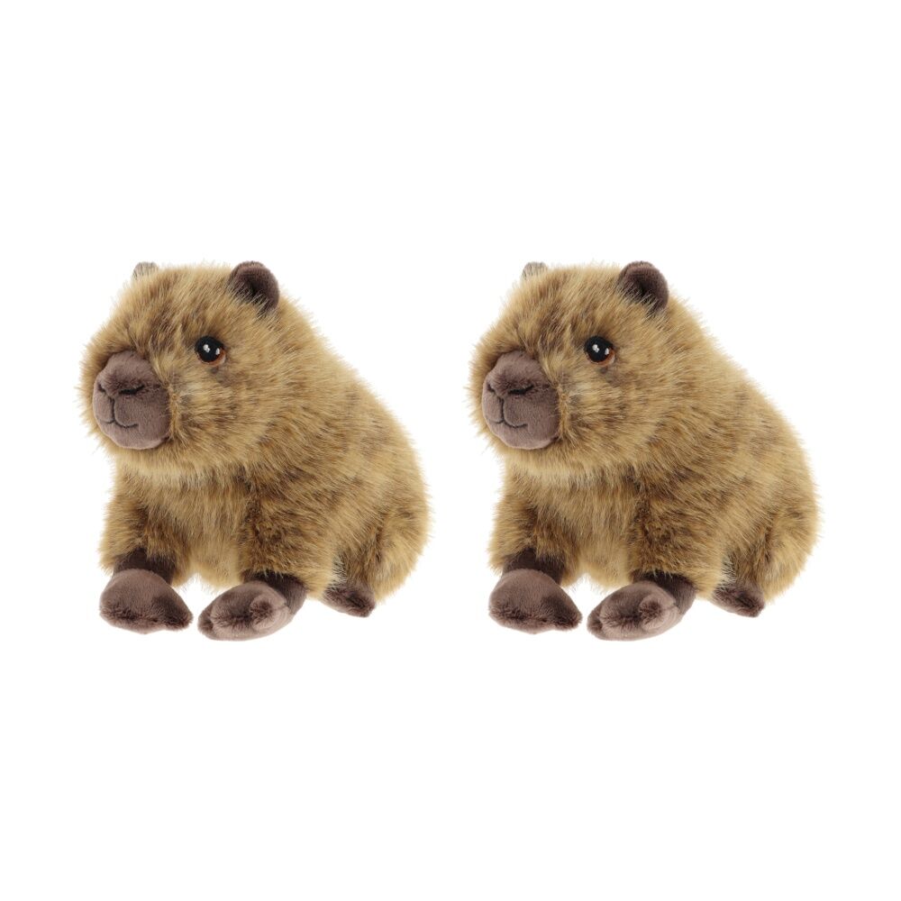Keeleco Delux Plush Soft Toy Eco-Friendly Huggable Animal Capybara (2 Pack)