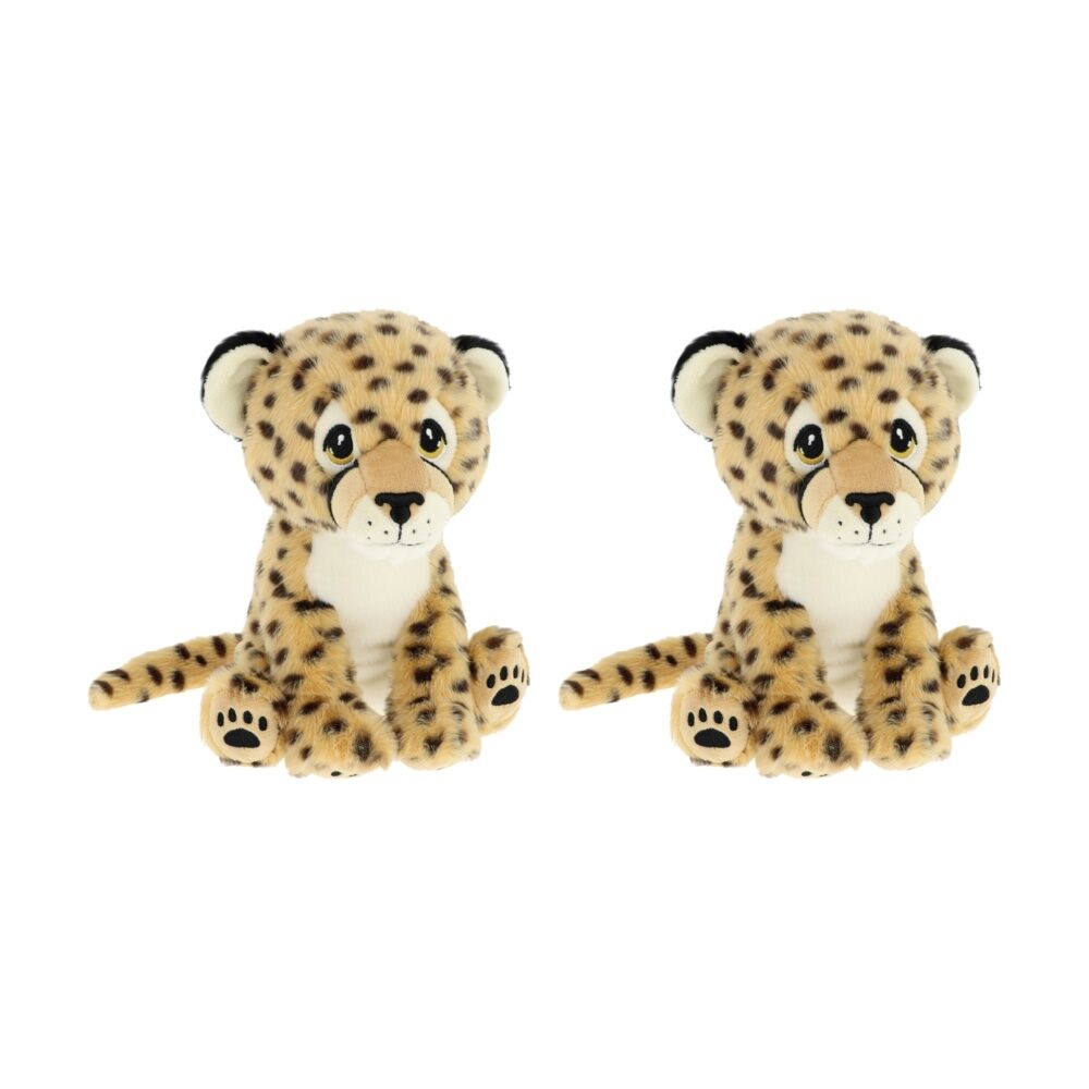 Keeleco Delux Plush Toy Sustainable Soft Huggable Animal Cheetah (2 Pack)