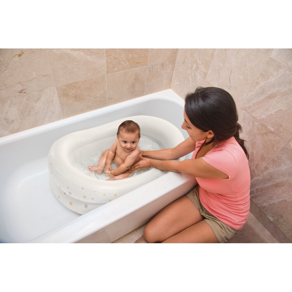 Intex Starry Inflatable Baby Bath Cushioned Portable White 0-12m Infant Tub — image 2