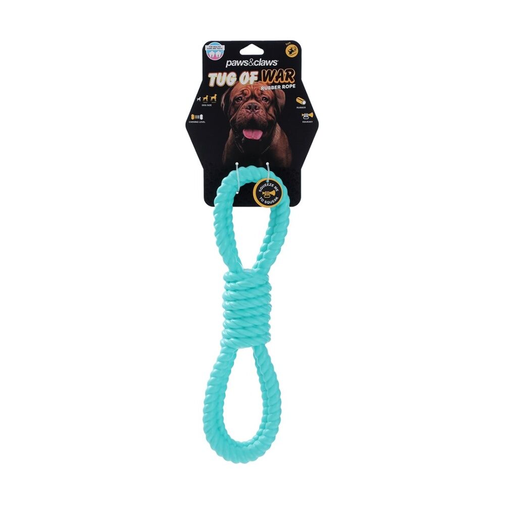 Paws and Claws Tug-Of-War Rubber Rope Pet Dog Chew/Tug Toy Assorted (12 Pack) — image 2