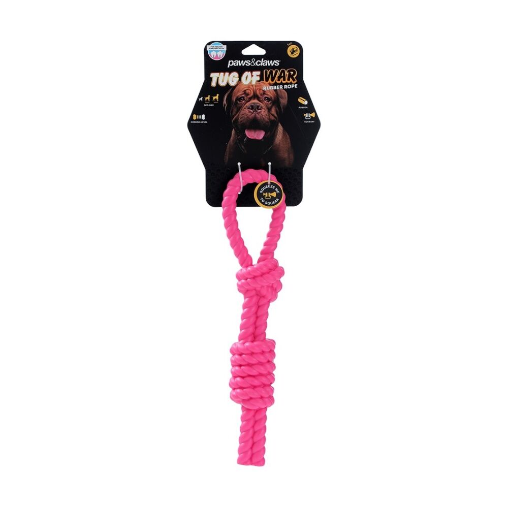 Paws and Claws Tug-Of-War Rubber Rope Pet Dog Chew/Tug Toy Assorted (12 Pack) — image 6
