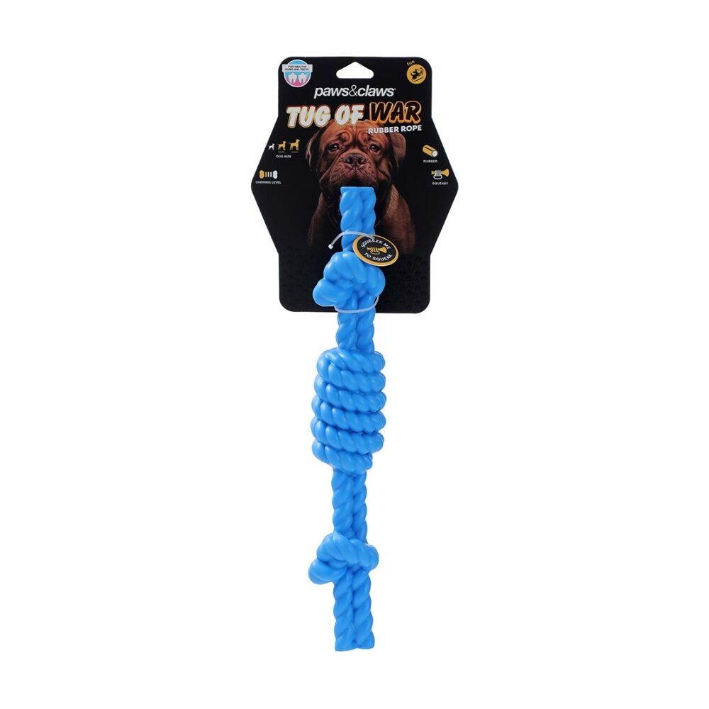 Paws and Claws Tug-Of-War Rubber Rope Pet Dog Chew/Tug Toy Assorted (12 Pack) — image 9