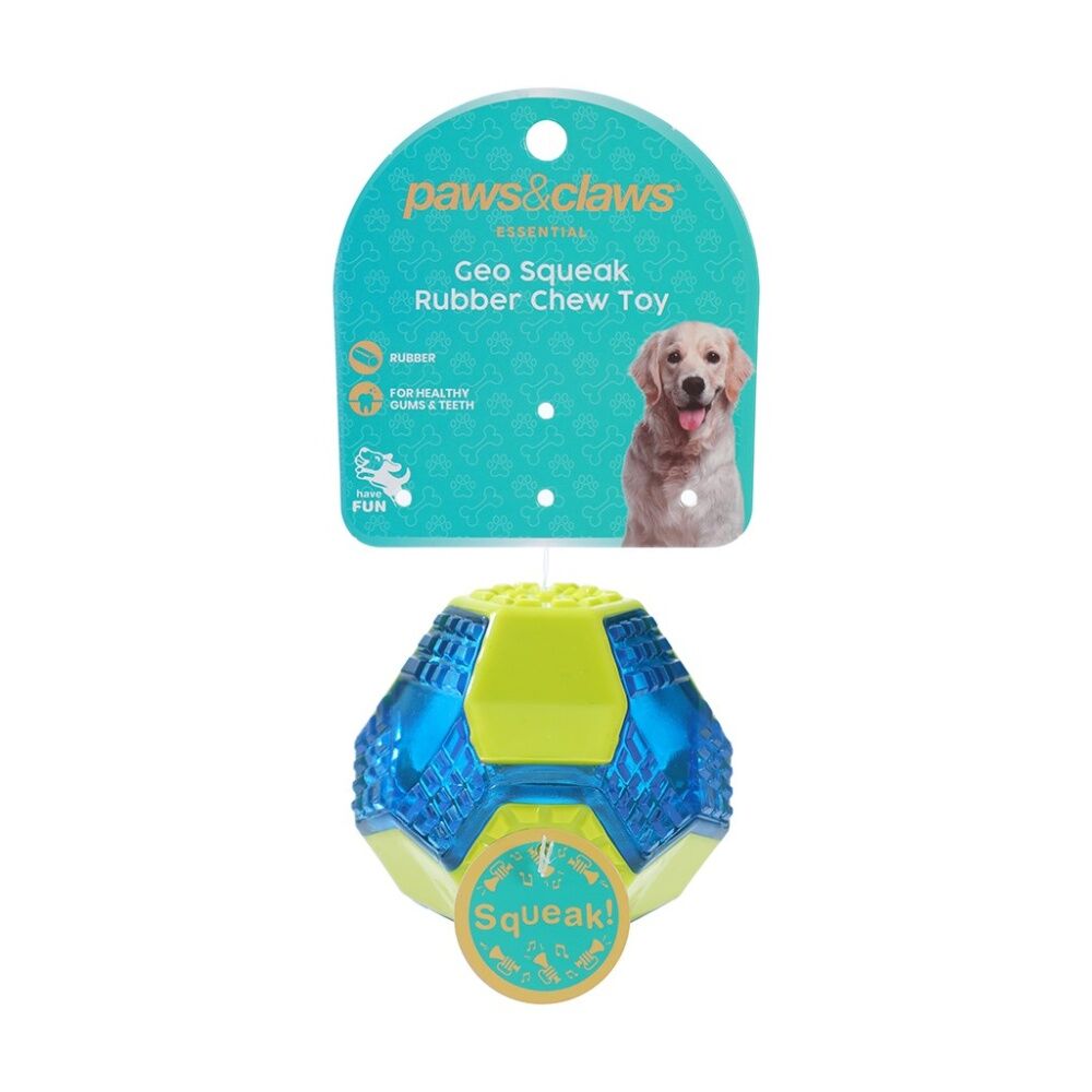 Paws and Claws Durable TPR Geo Dog Squeak & Chew Play Toy Assorted (12 Pack) — image 8