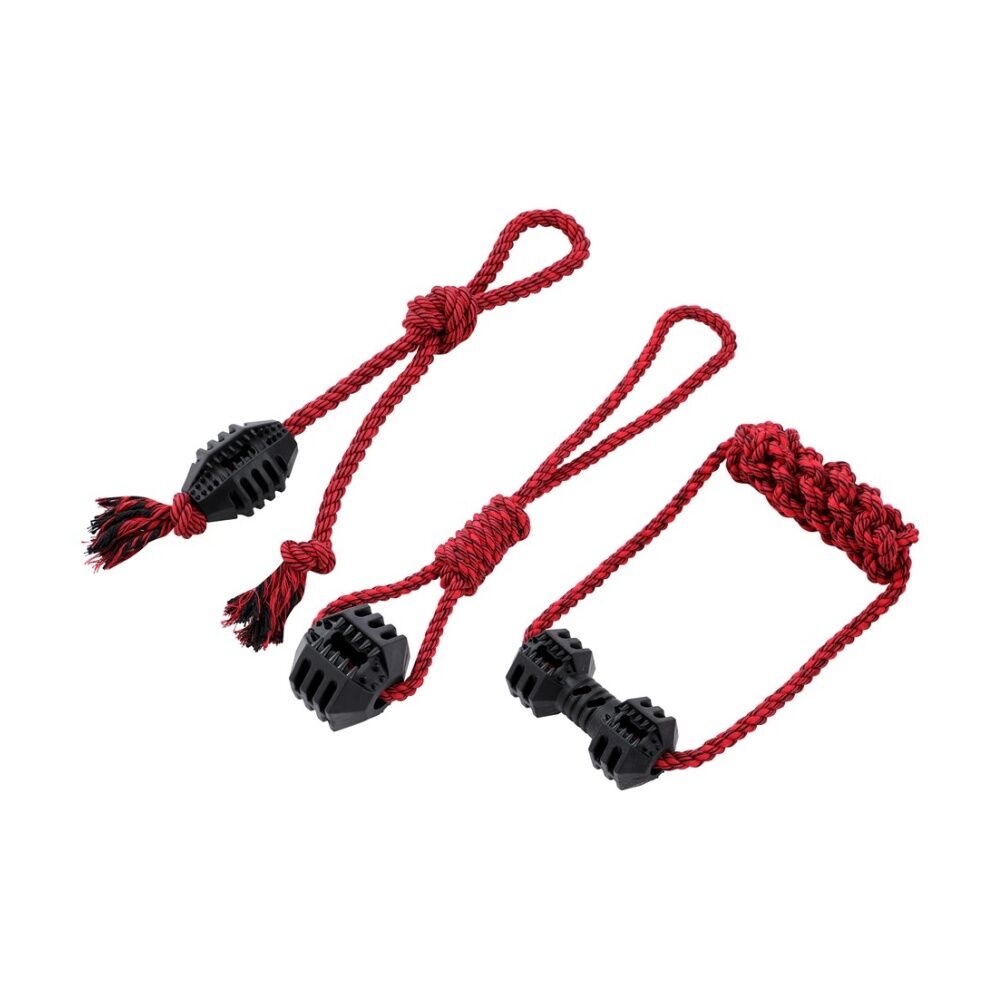 Paws and Claws Assorted Geo TPR Rope Tuggers Dog Chew/Tug Toy 45x10x5cm — image 3