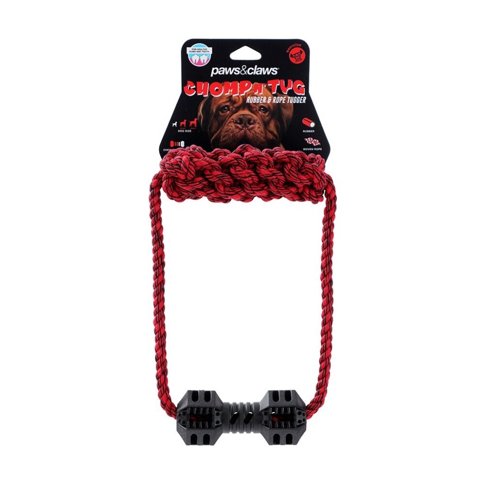 Paws and Claws Assorted Geo TPR Rope Tuggers Dog Chew/Tug Toy 45x10x5cm