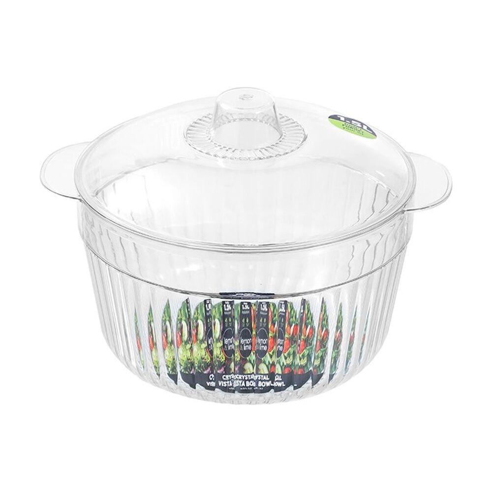 Lemon And Lime Crystal Vista Lidded Food Storage Bowl/Container 1.5L (6 Pack) — image 2
