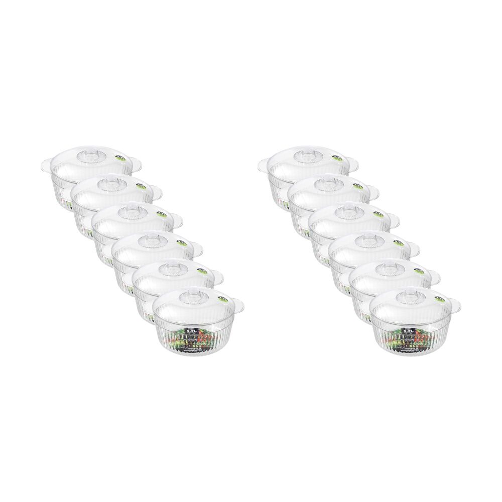 Lemon and Lime Crystal Vista Lidded Food Storage Bowl/Container 2.7L (12 Pack)