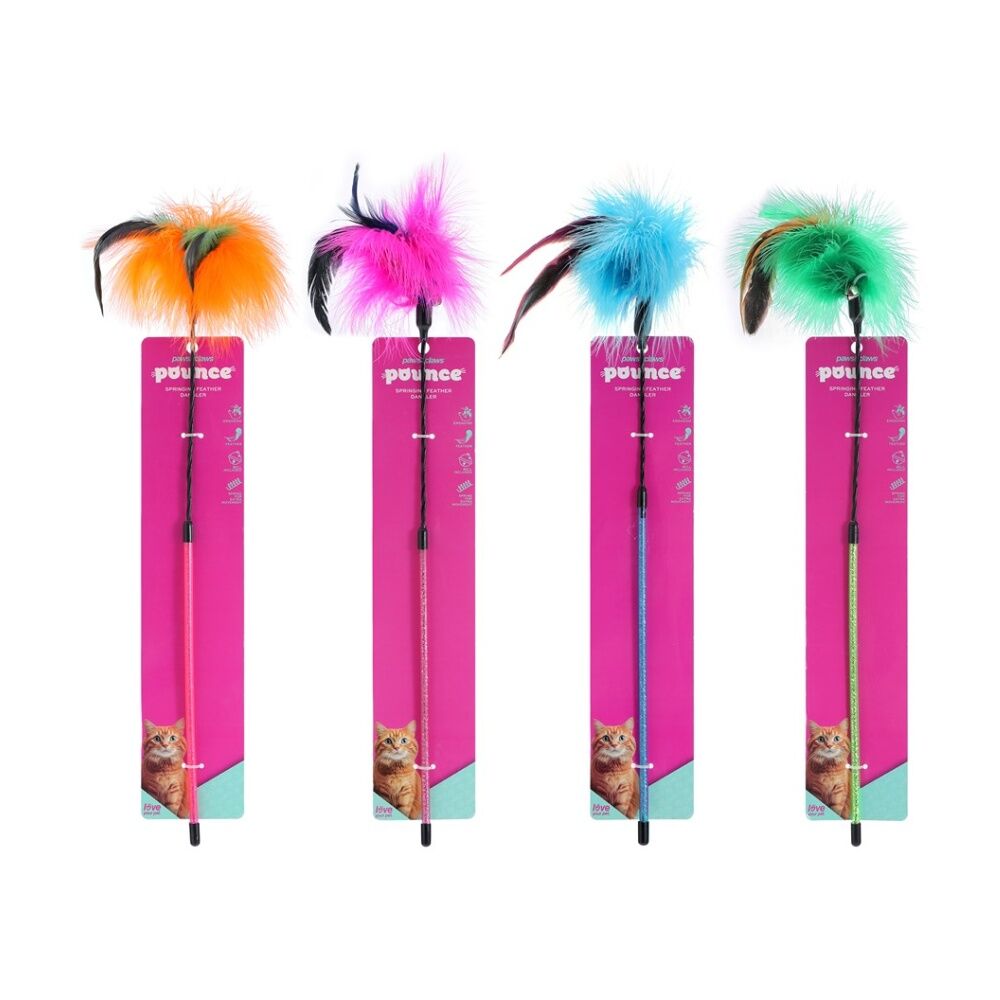 Paws and Claws Pounce Springing Pet Cat Toy Dangler Assorted 48x1cm — image 2