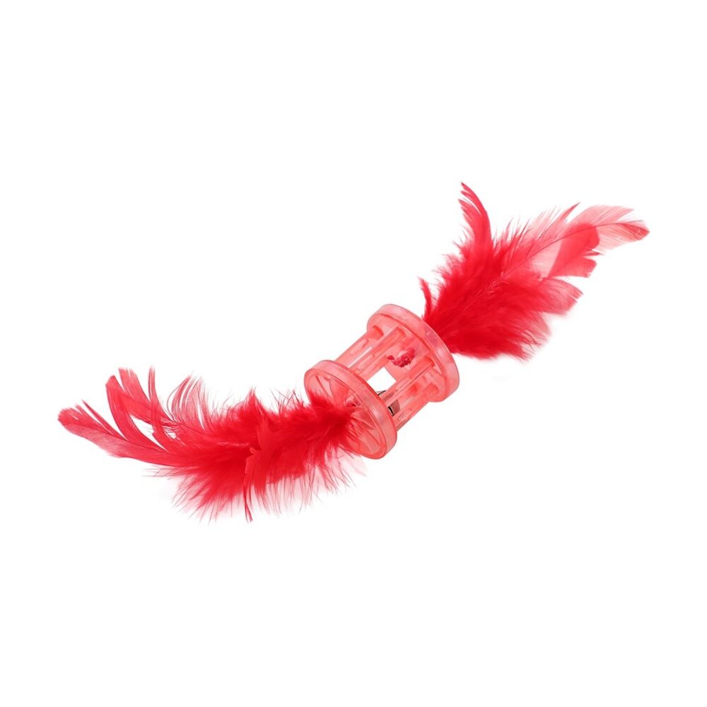 Paws and Claws Pounce Feather Rattle Cat Toys - Assorted Colours - Engaging - Promotes Play For a Happy Healthy Cat - 18cm x 5cm x 5cm — image 4